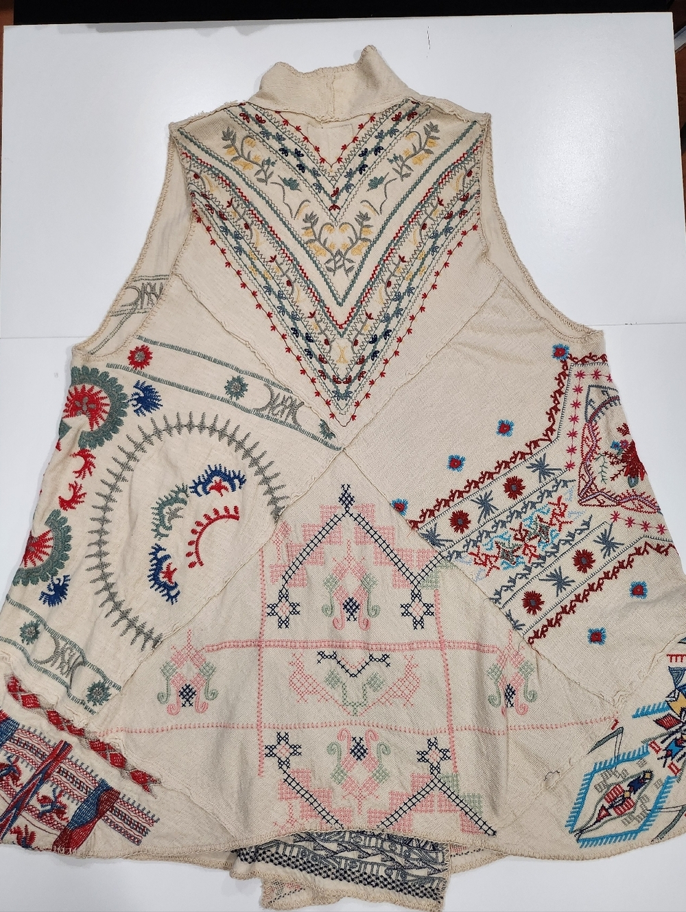 NWT Johnny Was Biya Imrie Patchwork Embroidered Vest Cream Boho Sz M - Picture 5 of 16